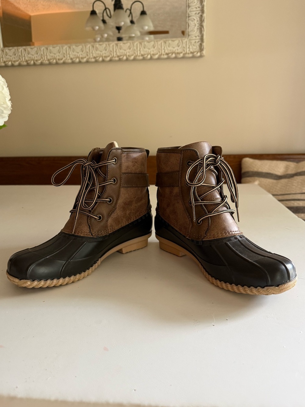 Madden Girl Duck Boots Brown 8